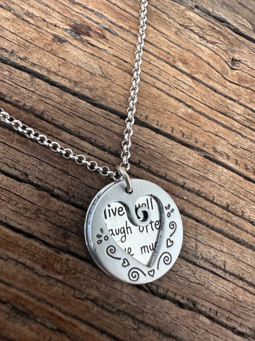 Brighton “Live Well, Laugh Often, Love Much”Round Peekaboo Pendant Necklace